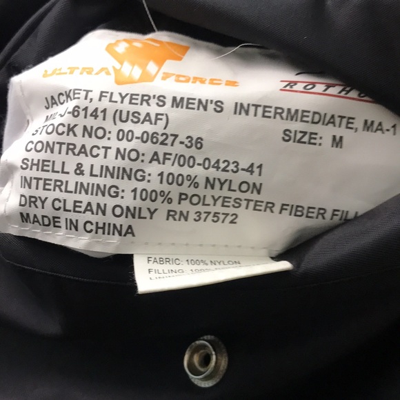 Ultra Force MA-1 Men’s Black/Orange Reversible Bomber Flyer Jacket Medium - Picture 9 of 9